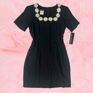 1980s Vintage Deadstock My Michelle Black Mini Dress